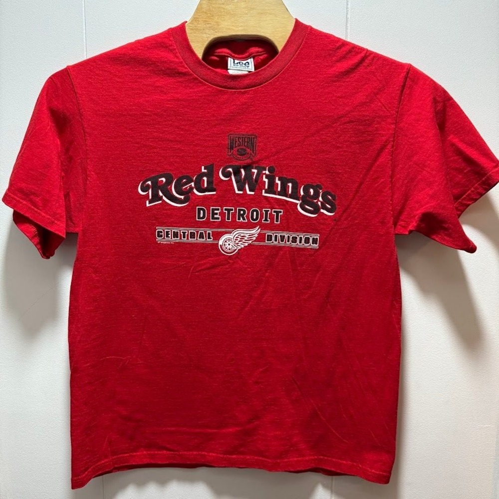 Lee Sport Detroit Red Wings Central Division T Shirt Men Size‎ Large Red Vtg Y2K